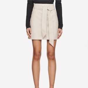 Nanushka beige Meda Vegan Leather Miniskirt Sz L New With Tags
